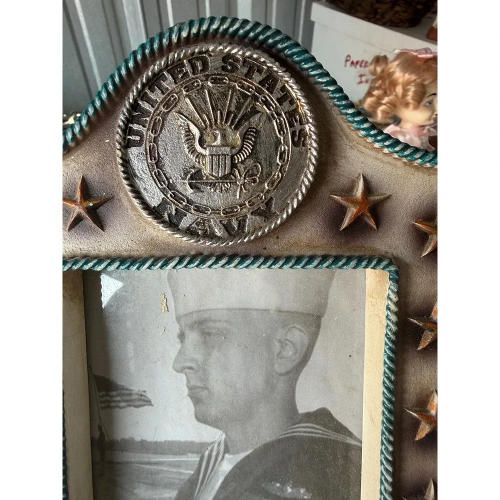 United States Navy 4x6 Picture Frame Patriotic Military Stars Crest‎ Tribute